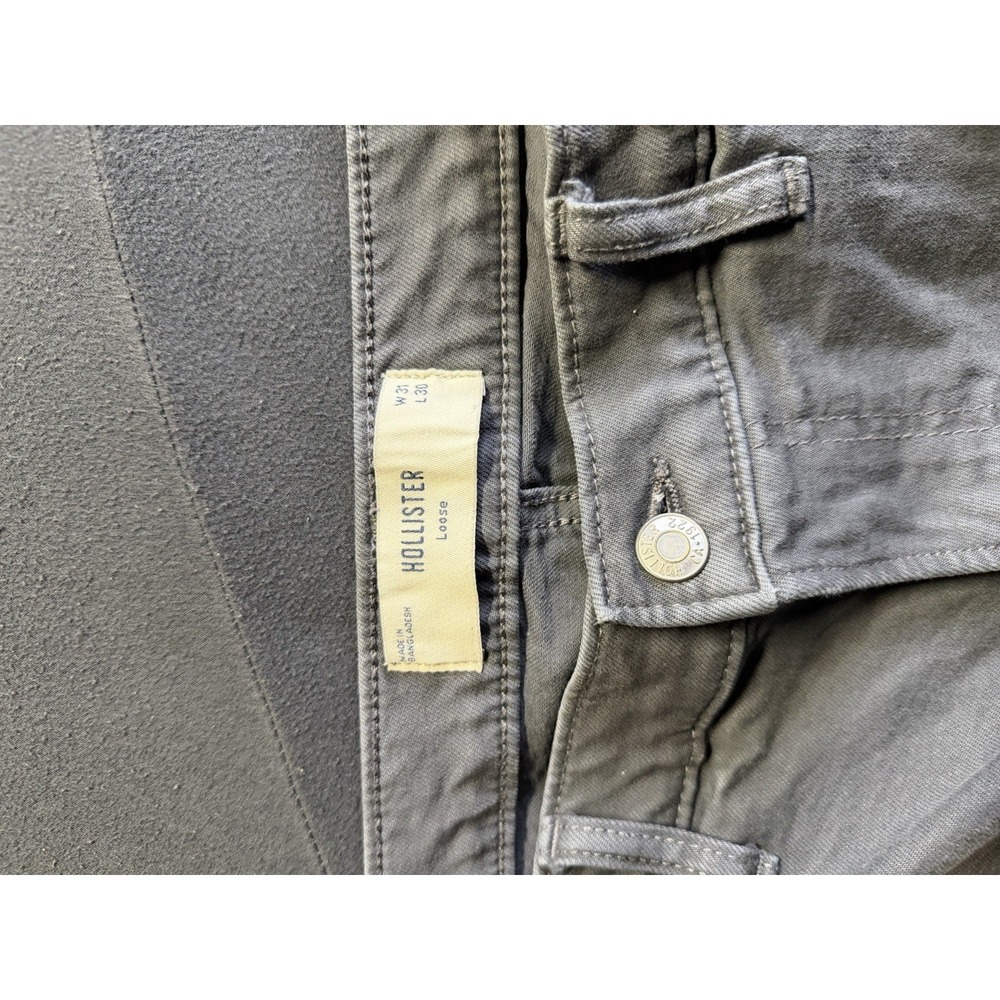 Hollister Straight Loose Pants Men's 31x30 (Measures 31x28) Light Gray Chino - Picture 4 of 6